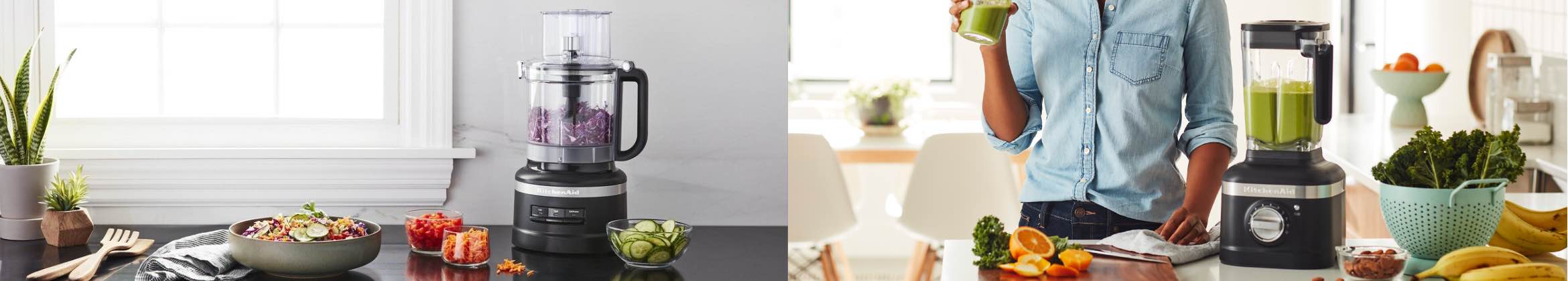 KitchenAid Food Processor and Blender on countertop