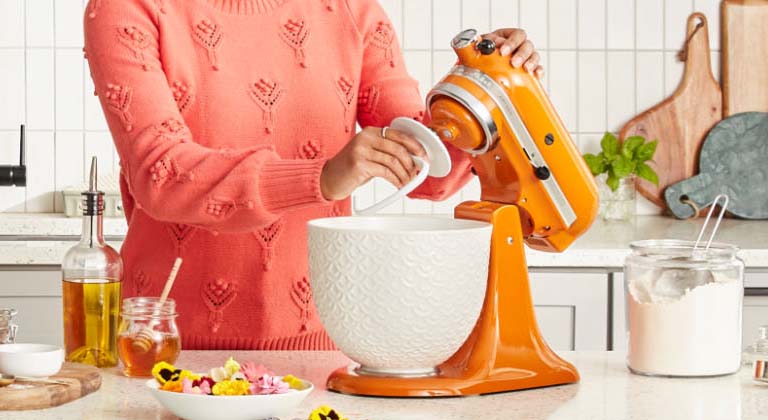 A neutral kitchen featuring KitchenAid appliances