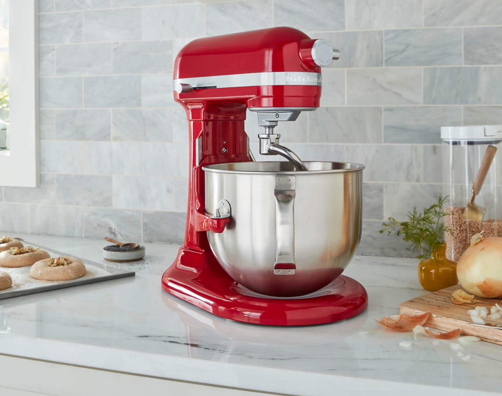 A KitchenAid® 7 Quart Bowl-Lift Stand Mixer. 