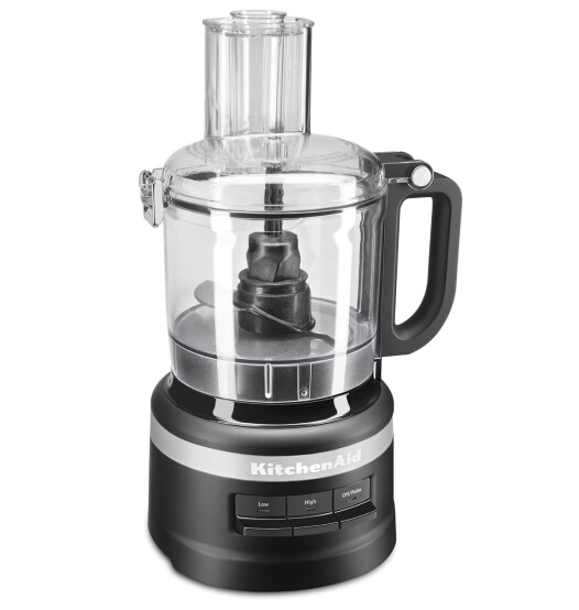 A 7 Cup Food Processor in Matte Black.