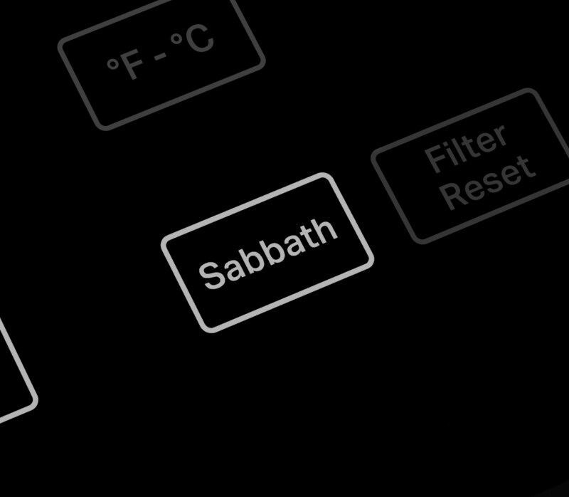 Réfrigérateur côte à côte KitchenAid® encastré - Bouton Sabbat sur les commandes à écran tactile externes