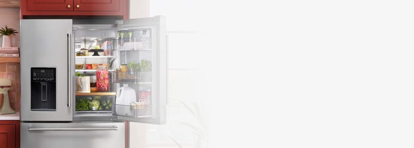 Open French door refrigerator