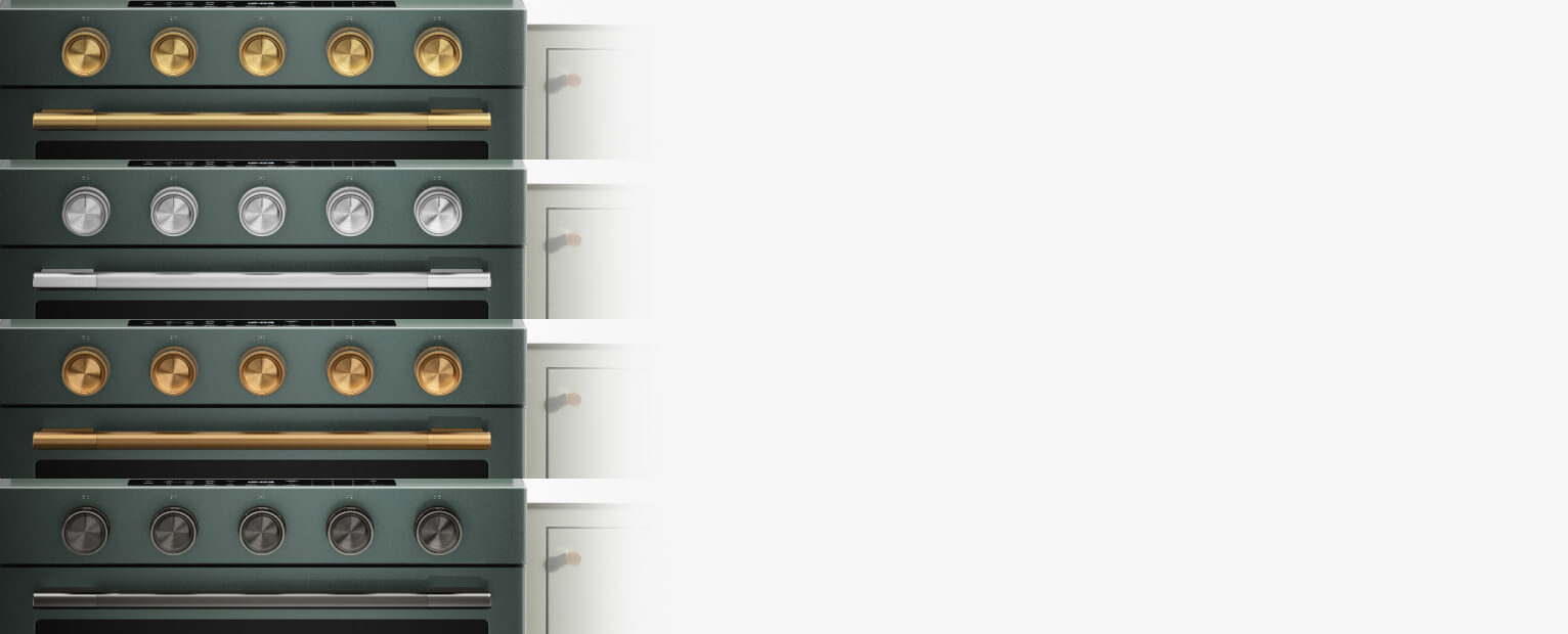 Comparaison des ensembles de finitions KitchenAid® en noir minéral, acier inoxydable, laiton et bronze