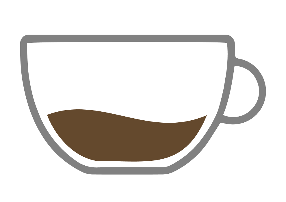 An illustration shows a coffee cup with a shot of espresso.