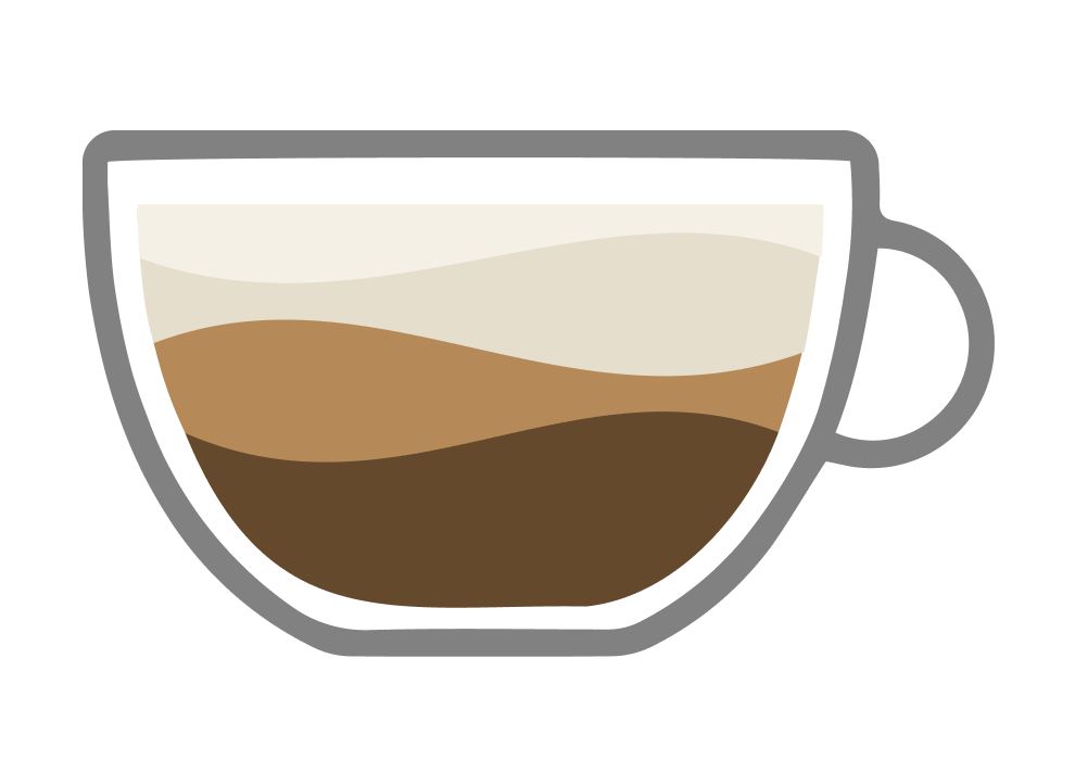 An illustration shows a coffee cup with a shot of espresso.