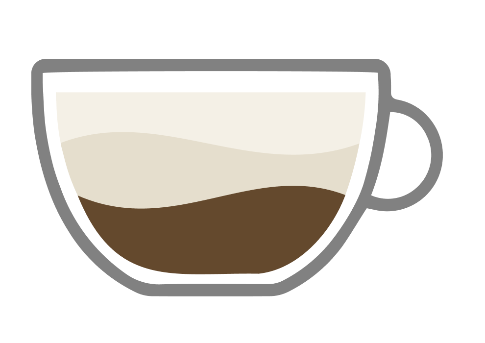 An illustration shows a coffee cup with a shot of espresso.