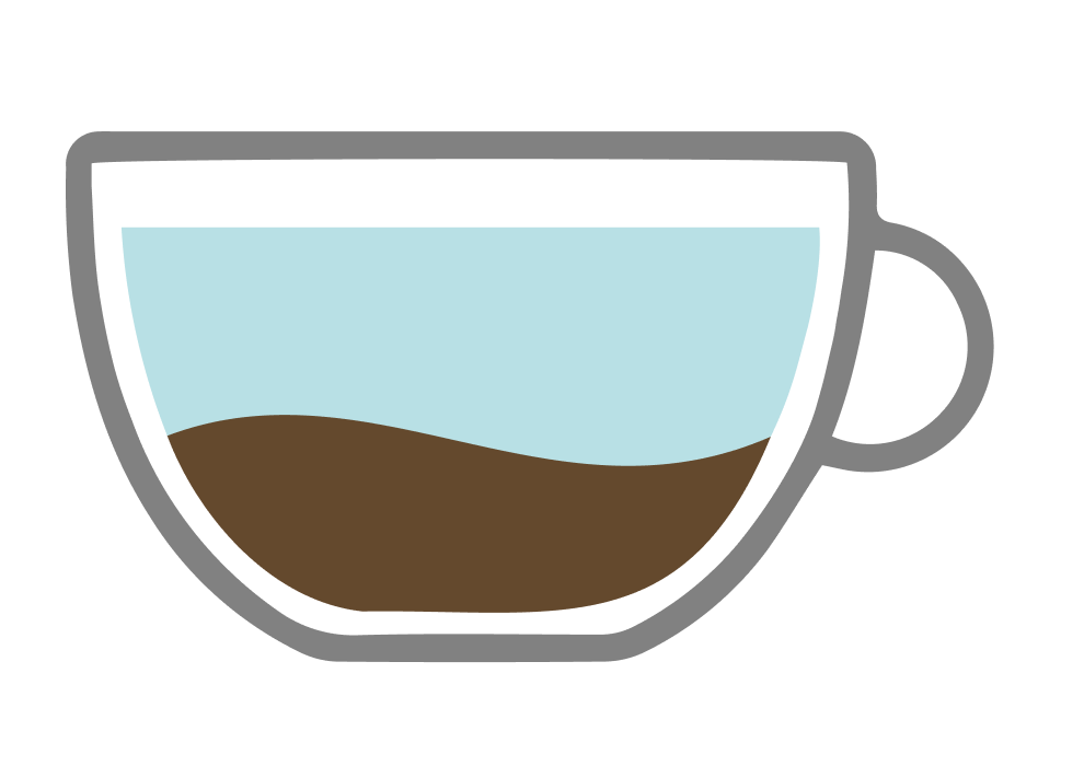 An illustration shows a coffee cup with a shot of espresso.