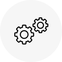 Interlocking gears icon.