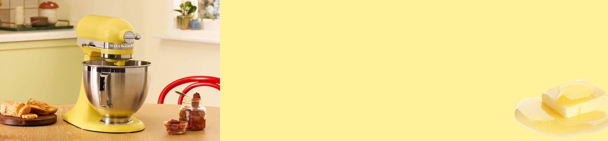 An Artisan® Series Stand Mixer in Butter.