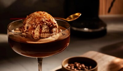 An espresso affogato.