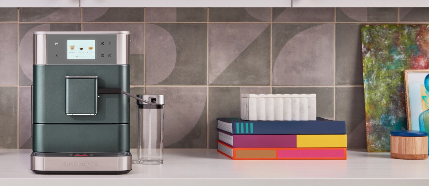 KitchenAid® Fully Automatic Espresso Machine in a colourful kitchen