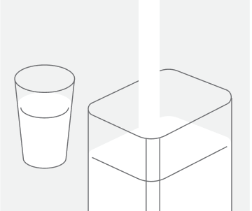 An infographic depicting a milk tube placed in a milk container