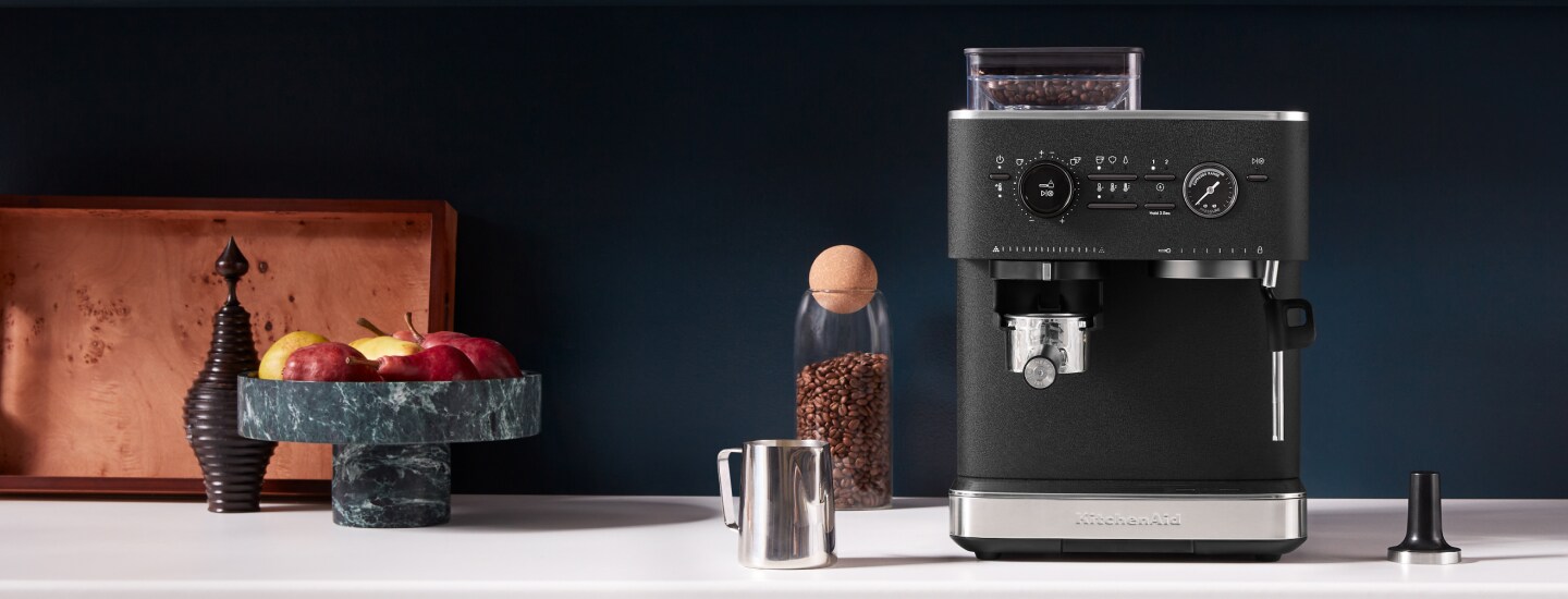 KitchenAid® Espresso Maker on a white countertop