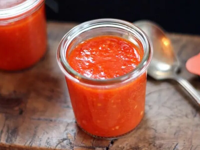 Hot sauce in a glass