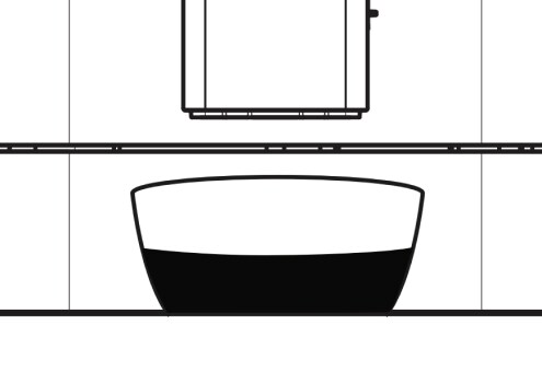 Small bowl under espresso dispenser