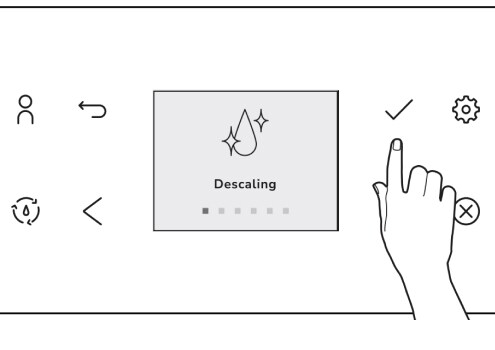 Person selecting a setting on an espresso machine control panel