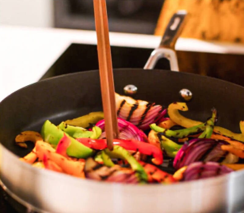 A pan on an induction cooktop.