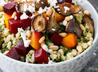 A colorful grain bowl.