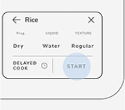 An infographic depicting a prompt to start cooking or delay cook.