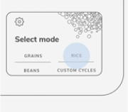 An infographic depicting the select mode screen on the grain and rice cooker.