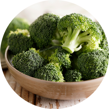 A bowl of broccoli florets.