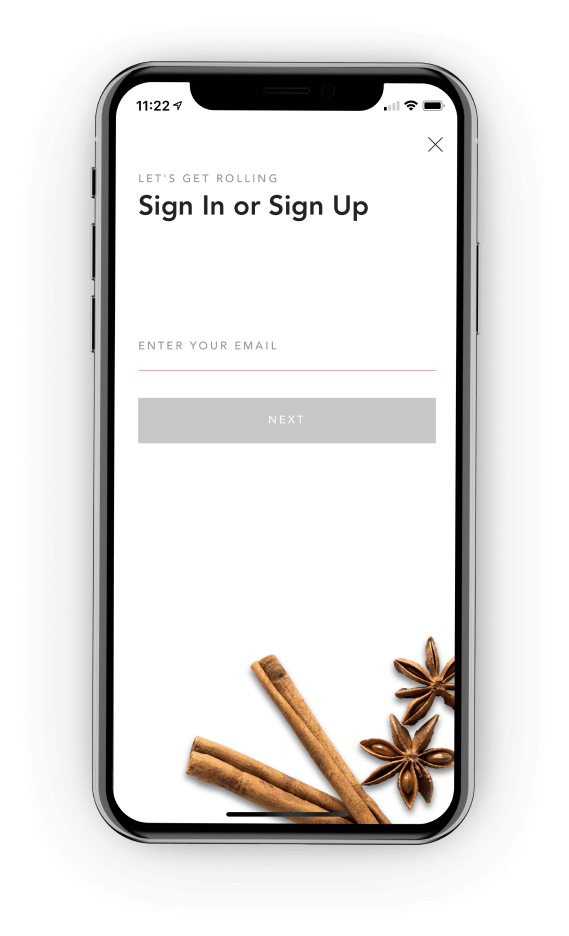 A smartphone displaying the login screen of the KitchenAid™ app.