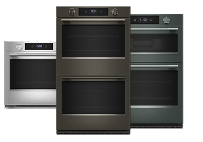 Three KitchenAid wall ovens.