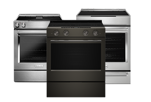A collage of KitchenAid® Slide-In Ranges