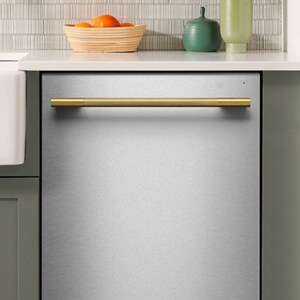 Une lave-vaiselle acier inoxydable dans une cuisine moderne.