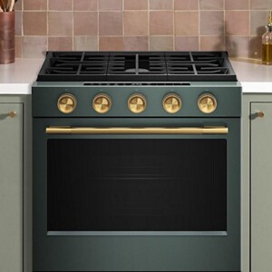 Une cuisinière genévrier dans une cuisine moderne.