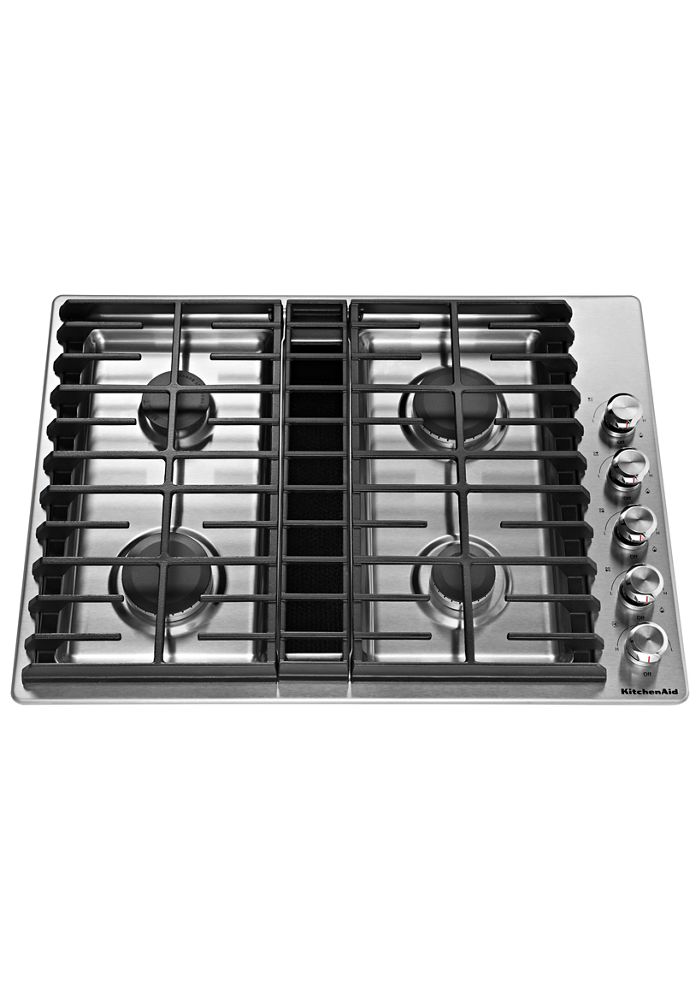 Kitchenaid 30" 4 Burner Gas Downdraft Cooktop In Stainless Steel, KCGD500GSS