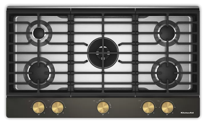 KitchenAid® 36 in. Gas Cooktop with 5 Burners and Integrated Wok