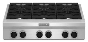 36-Inch 6-Burner Gas Rangetop, Commercial-Style