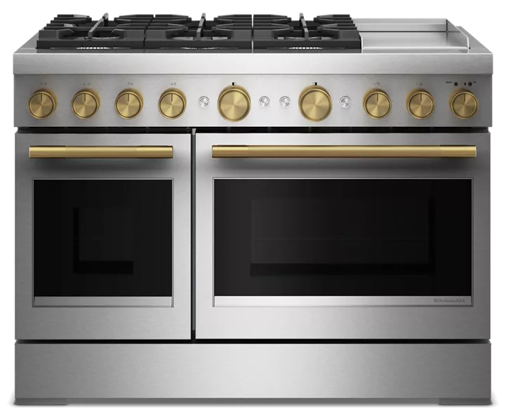 48-Inch 6 Burner Commercial-Style Dual Fuel Range with Griddle