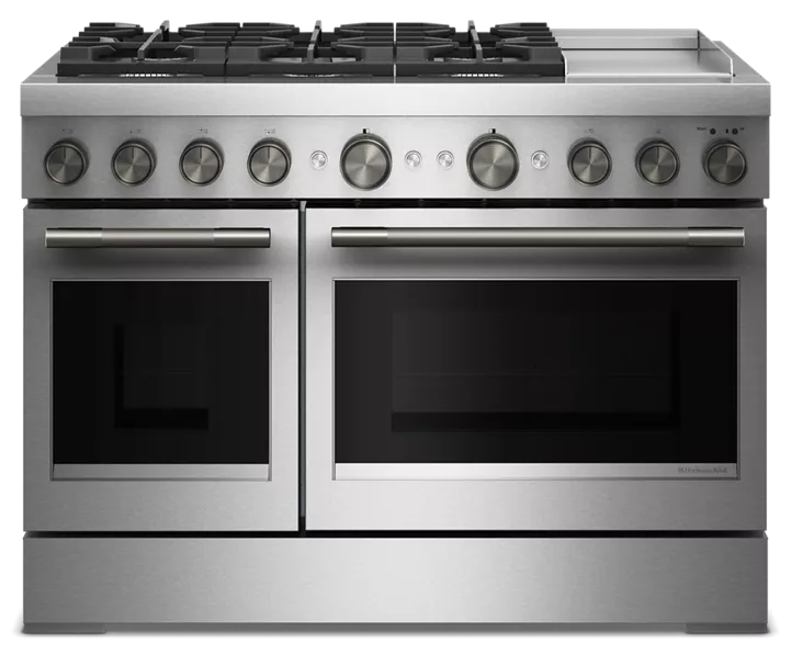 48-Inch 6 Burner Commercial-Style Dual Fuel Range with Griddle