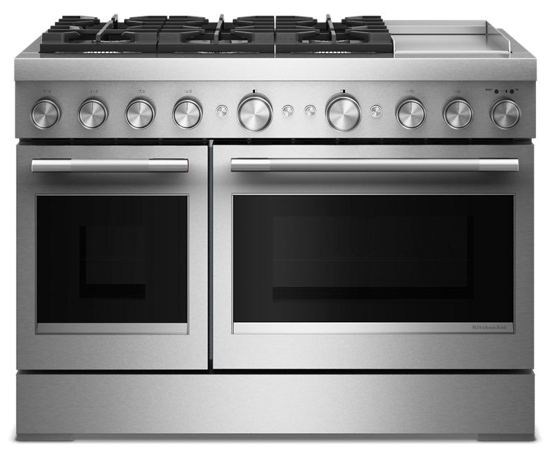 KitchenAid 48-Inch 6 Burner Commercial-Style Dual Fuel Range with Griddle