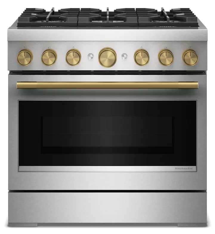 KitchenAid® 36-Inch 6 Burner Commercial-Style Dual Fuel Range with