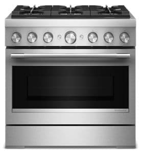 KitchenAid® 36-Inch 6 Burner Commercial-Style Dual Fuel Range with No Preheat Air Fry Mode