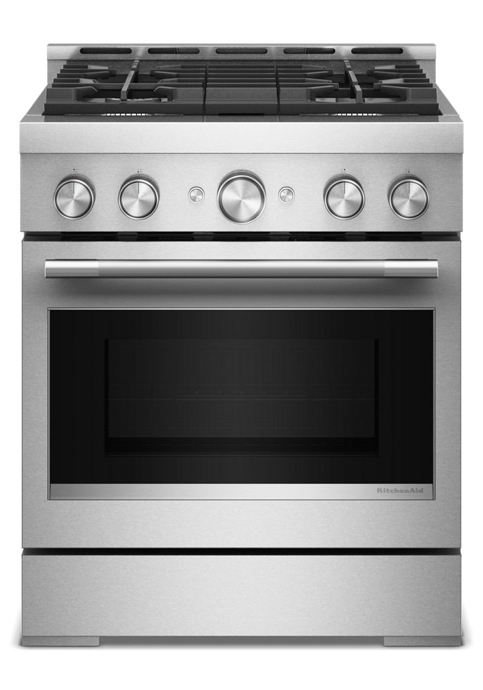 Kitchenaid® 30-Inch 4 Burner Commercial-Style Gas Range With No Preheat Air Fry Mode In Stainless Steel, KFGS930SSS