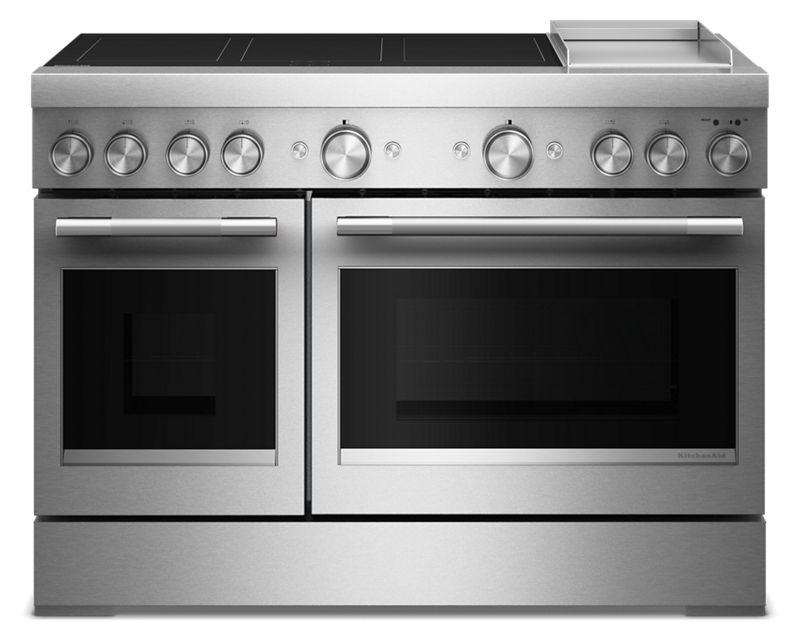 KitchenAid 48-Inch 6-Element Induction Freestanding Commercial-Style Range with Griddle