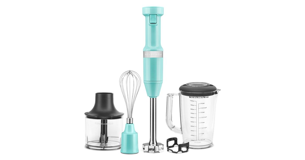 Variable Speed Corded Hand Blender with Accessories - Aqua Sky