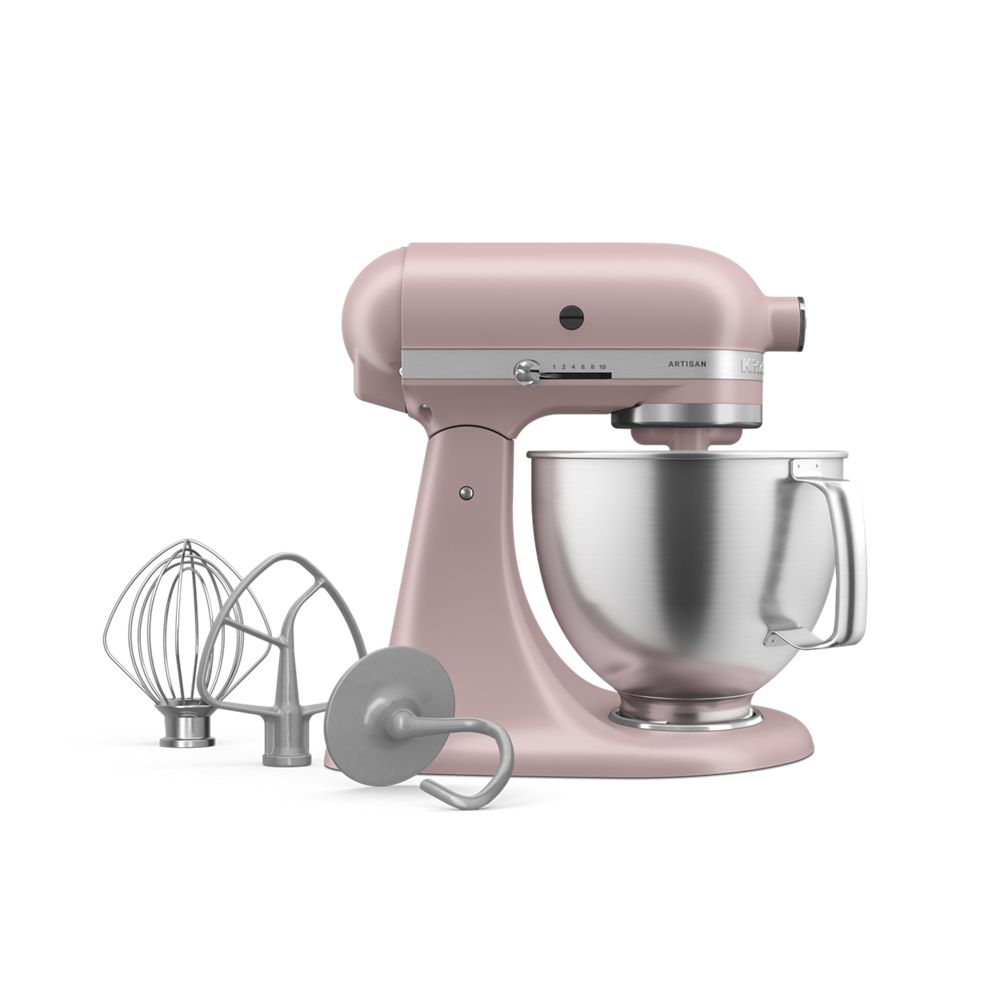 Batteur sur socle KitchenAid® de 5 pintes avec bol en acier inoxydable brossé.