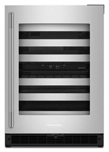 24" Undercounter Wine Cellar with Full-Extension Metal-Front Racks