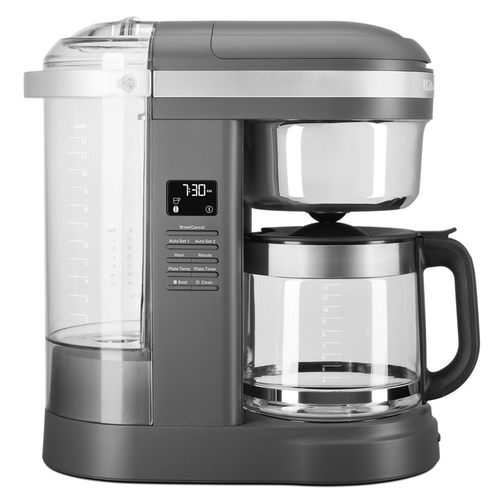 12 Cup Drip Coffee Maker with Spiral Showerhead and Programmable Warming Plate