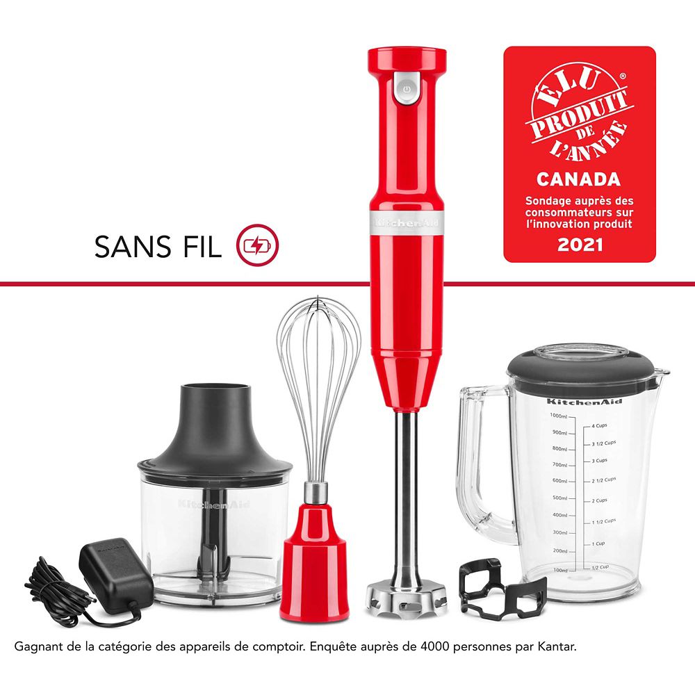 Mélangeur à main sans fil à vitesses variables avec fouet et hachoir
