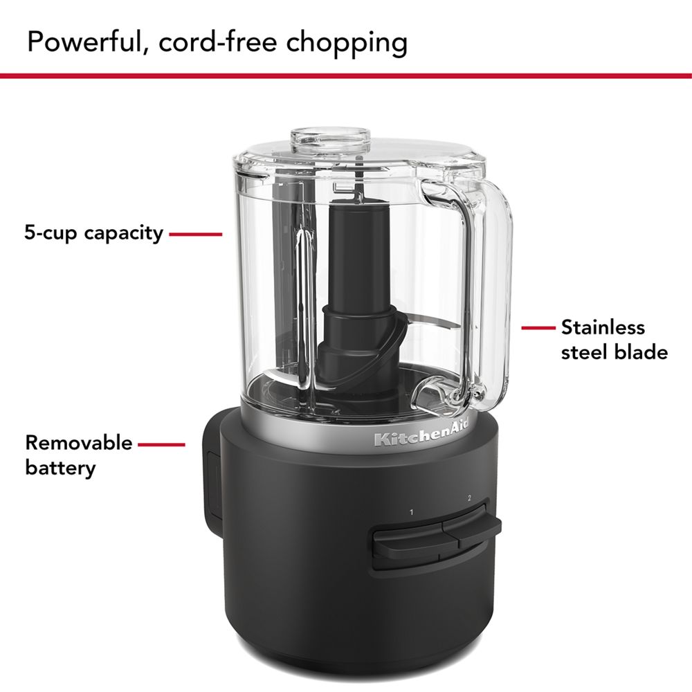 Hachoir sans fil KitchenAid Go™ - pile comprise