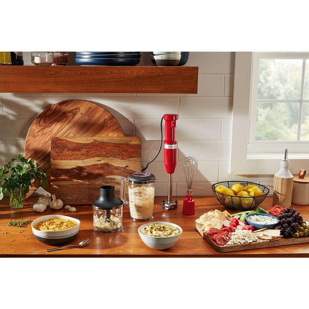Variable Speed Corded Hand Blender with Accessories - Empire Red