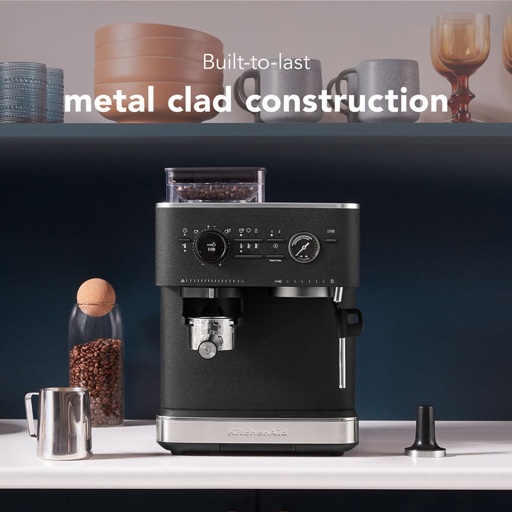 Semi Automatic Espresso Machine with Burr Grinder - Cast Iron