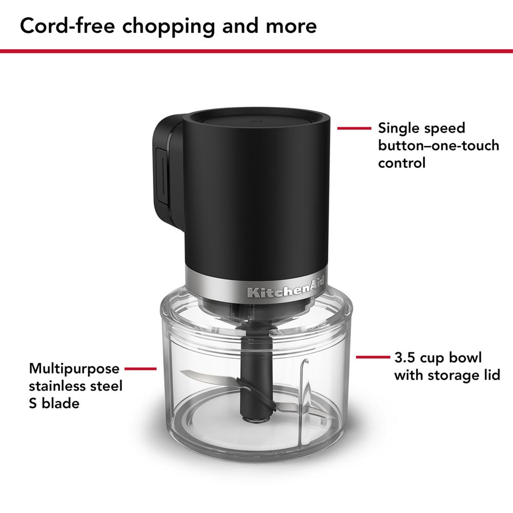 Hachoir descendant sans fil KitchenAid Go™ - Pile comprise