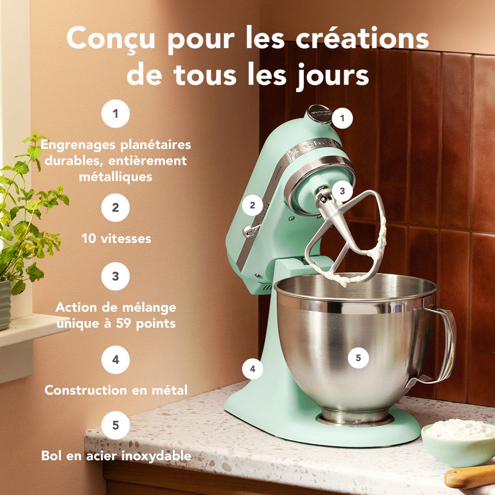 Batteur sur socle de la couleur de l’année 2026 Menthe verte